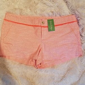 Lilly Pulitzer Pink Coral Textured Stretch Shorts
